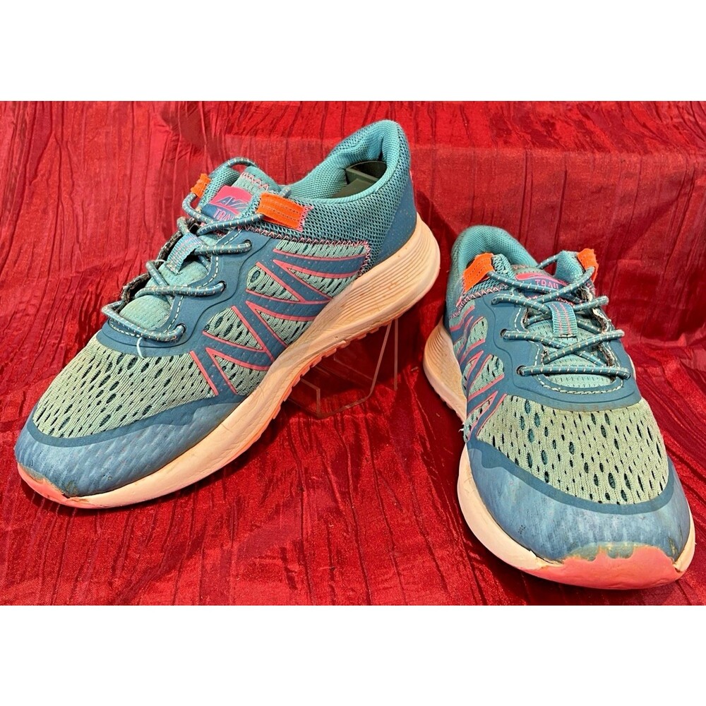 Womens  Avia Trail Teal/Pink Comfort Memory Foam Sneakers Athletic Shoes sz 3